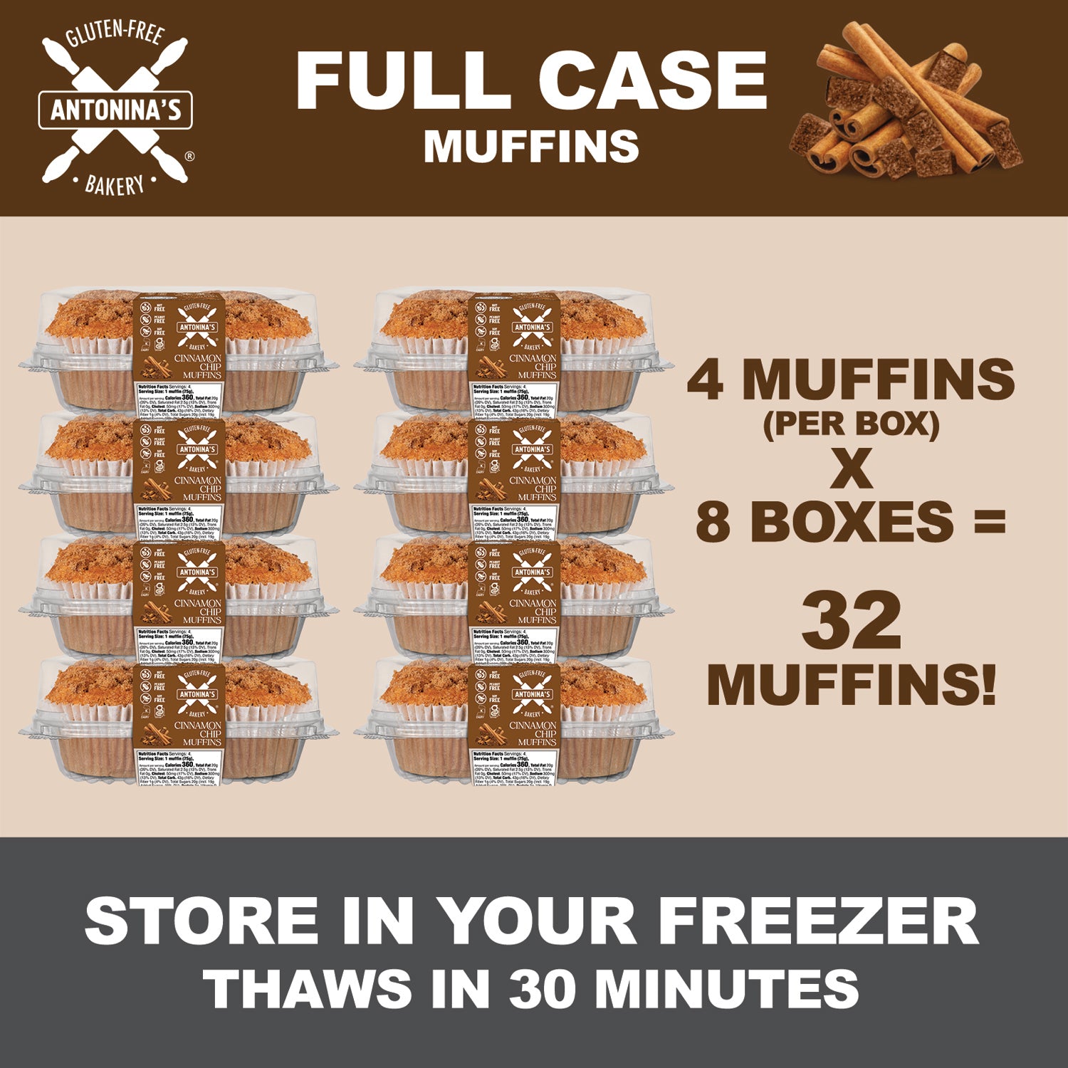 32 Cinnamon Chip Muffins