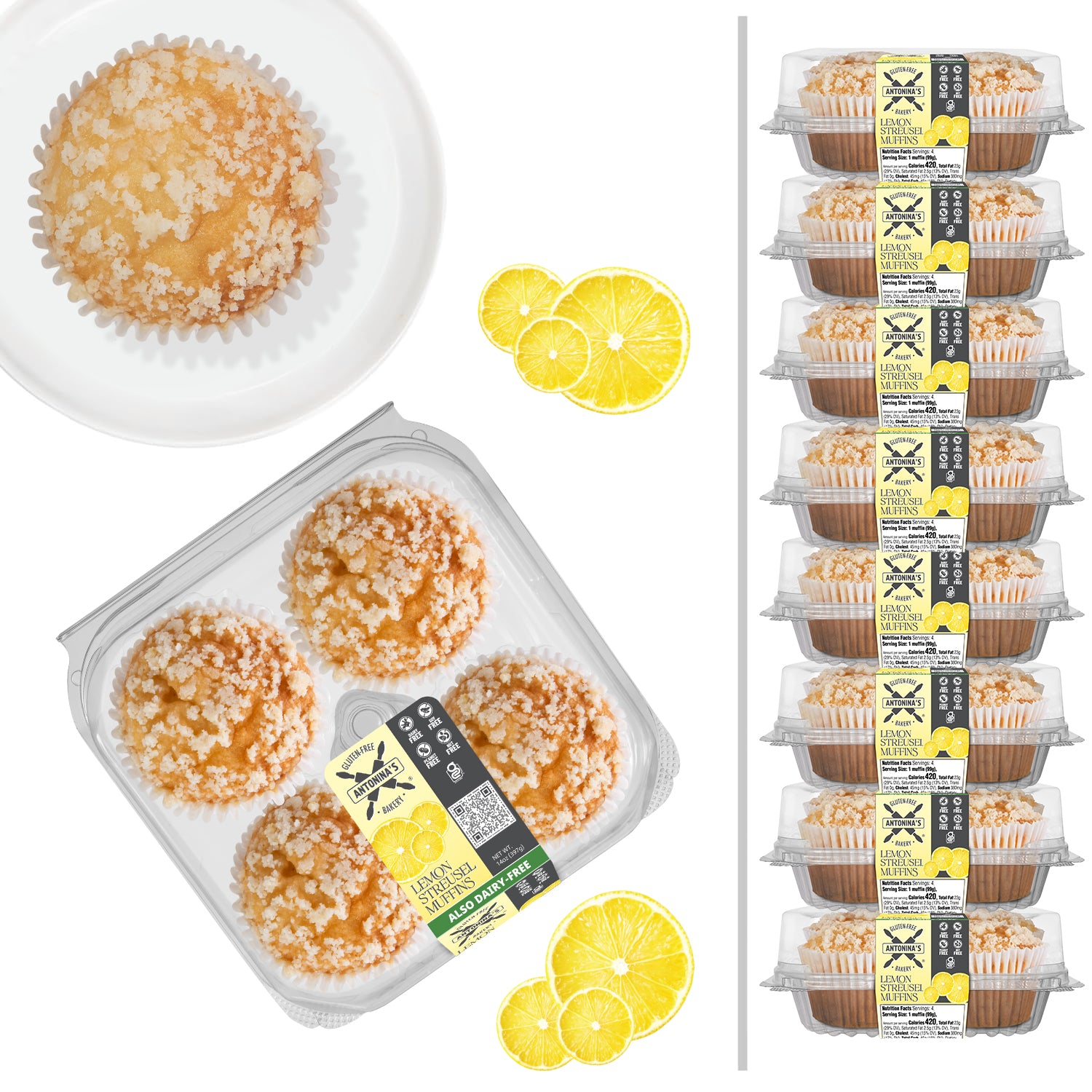 Lemon Streusel Gluten-Free, Dairy-Free Muffins
