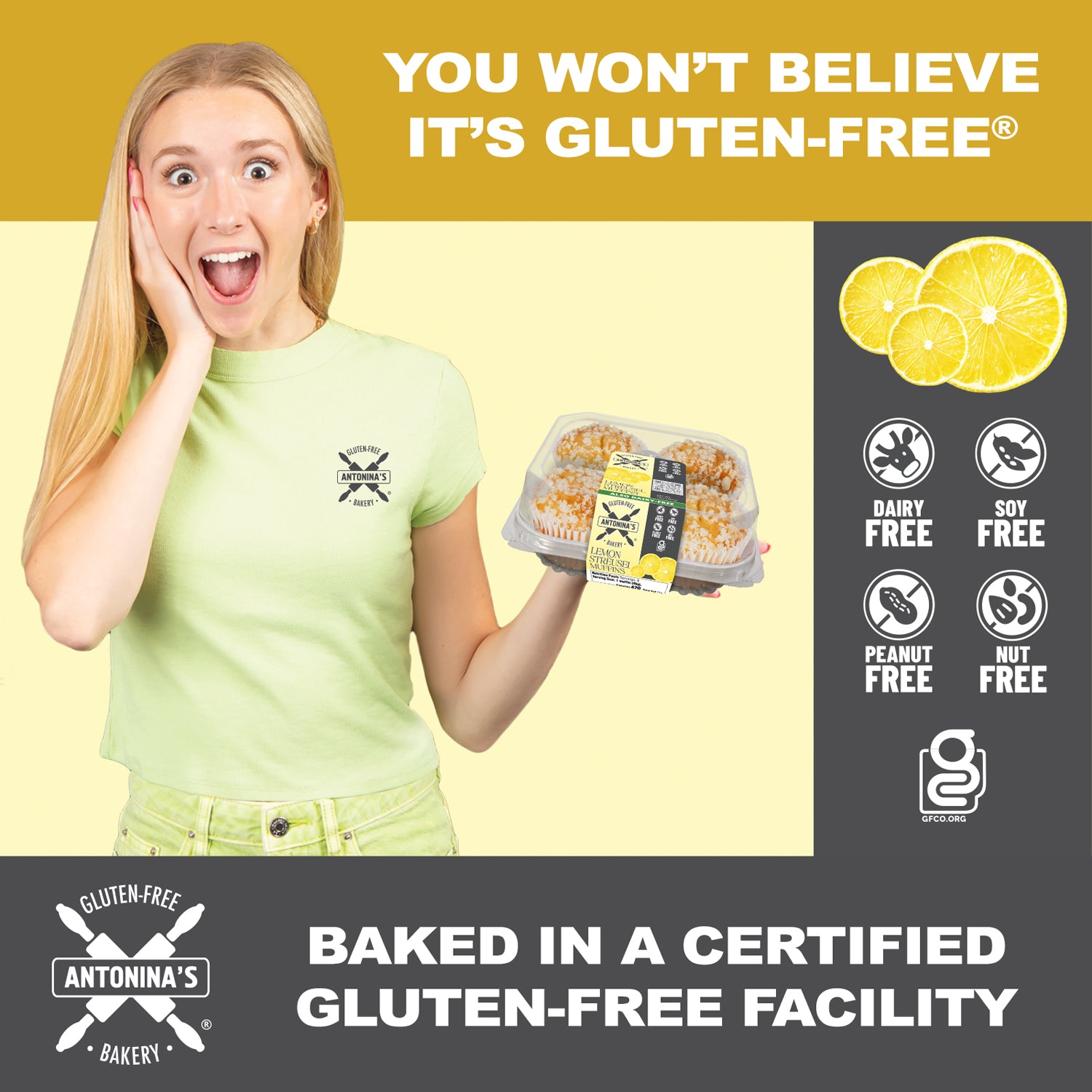 Lemon Streusel Gluten-Free, Dairy-Free Muffins